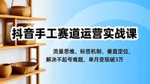 抖音手工赛道运营实战课，流量思维、标签机制、垂直定位，解决不起号难题，单月变现破3万-识享社