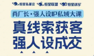 肖厂长·强人设IP私域大课11月深圳站大课(音频+字幕)-识享社