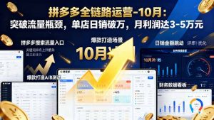 拼多多全链路运营-10月:突破流量瓶颈,单店日销破万,月利润达3-5万元-识享社
