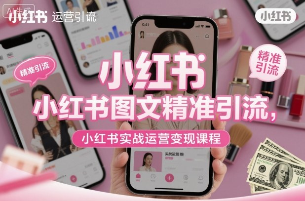 小红书图文精准引流,小红书实战运营变现课程-识享社