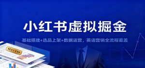 小红书虚拟掘金:基础搭建+选品上架+数据运营,英语营销全流程覆盖-识享社