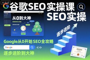 谷歌SEO实操课,Google从0开始SEO全攻略,逐步进阶到大神-识享社