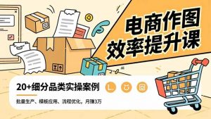 电商作图效率提升课，批量生产、模板应用、流程优化，20+细分品类实操案例，月赚3万-识享社