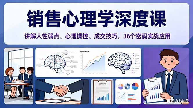 销售心理学深度课：36个人性密码实战应用 - 破解客户弱点，成交率提升300%
