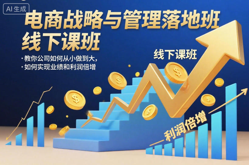 电商战略与管理落地班线下课,教你公司如何从小做到大,如何实现业绩和利润倍增【录音】-识享社