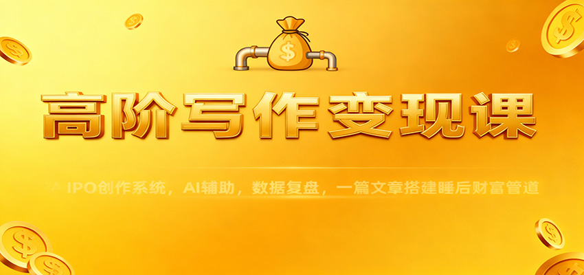 图片[1]-高阶写作变现课：IPO创作系统，AI辅助，数据复盘，一篇文章搭建睡后财富管道-识享社