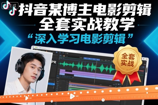 抖音某博主电影剪辑全套实战教学，深入学习电影剪辑-识享社