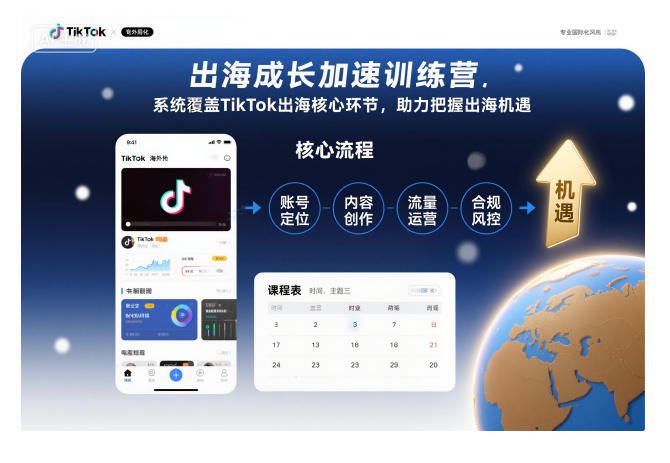 出海成长加速训练营,系统覆盖TikTok出海核心环节,助力把握出海机遇(更新)-识享社