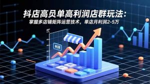 抖店高客单高利润店群玩法:掌握多店铺矩阵运营技术,单店月利润2-5万-识享社