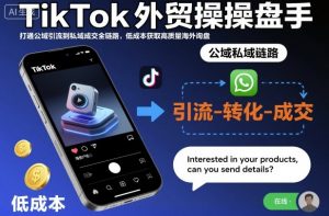 TikTok外贸操盘手，打通公域引流到私域成交全链路，低成本获取高质量海外询盘-识享社