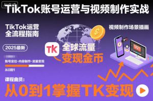 2025最新TikTok账号运营与视频制作实战全流程,从0到1掌握TK变现(含11月最新TK搬运技术)-识享社