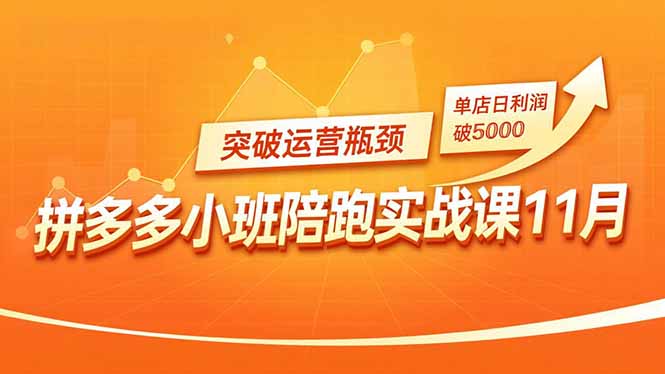 拼多多小班陪跑实战课11月，强付费矩阵、原价活动、暗券引流，突破运营瓶颈，单店日利润破5000-识享社