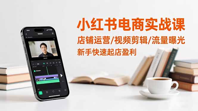 小红书电商实战课:店铺运营/视频剪辑/流量曝光,新手快速起店盈利-识享社