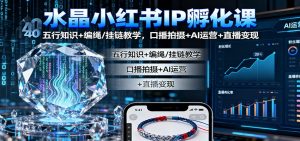 水晶小红书IP孵化课:五行知识+编绳/挂链教学,口播拍摄+AI运营+直播变现-识享社