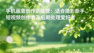 手机摄影之画意创作训练营:适合摄影新手、短视频创作者及后期处理爱好者-识享社