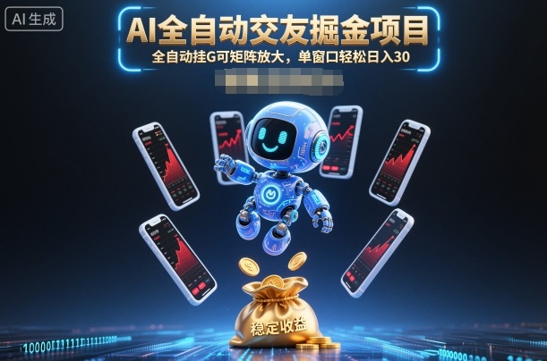 AI全自动交友掘金项目,全自动挂G可矩阵放大,单窗口轻松日入30+【揭秘】-识享社