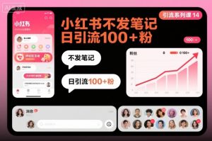 引流系列课14：小红书不发笔记日引流100+粉-识享社