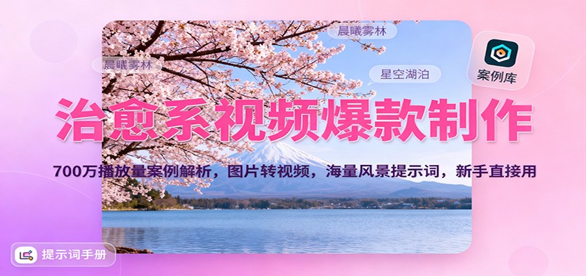 图片[1]-治愈系视频爆款制作，700万播放量案例解析，图片转视频，海量风景提示词，新手直接用-识享社