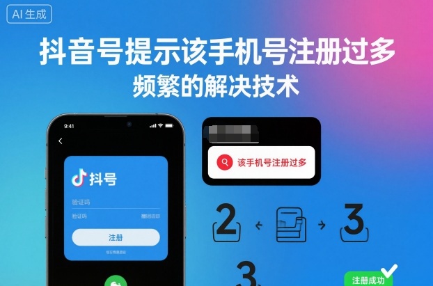 抖音号提示该手机号注册过多，频繁的解决技术-识享社