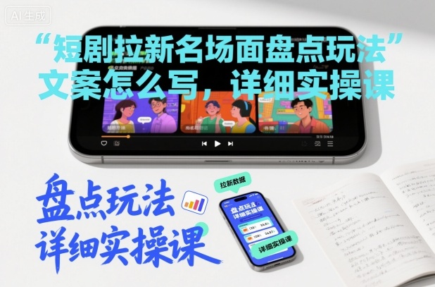 短剧拉新名场面盘点玩法文案怎么写，详细实操课-识享社