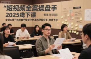 短视频全案操盘手2025线下课,全部实战一线操盘手经验分享,毫无保留分享,全是干货-识享社