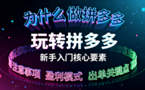新手小白如何做拼多多-识享社