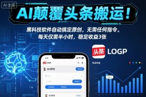 AI颠覆头条搬运！黑科技软件自动搞定原创，无需任何指令。每天仅需半小时，稳定收益3张【揭秘】-识享社