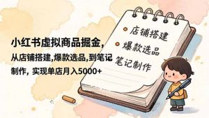 小红书虚拟商品掘金，从店铺搭建,爆款选品,到笔记制作，实现单店月入5000+-识享社