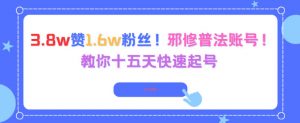 3.8w赞1.6w粉丝，邪修普法账号，教你十五天快速起号-识享社