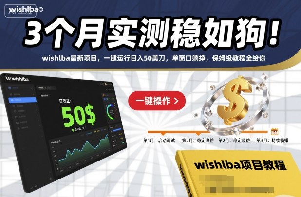 3个月实测稳如狗!wishlba最新项目,一键运行日入50美刀,单窗口躺挣,保姆级教程全给你【揭秘】-识享社