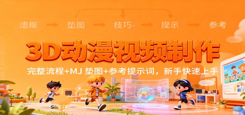 3D动漫视频制作,完整流程+MJ 垫图+参考提示词,新手快速上手-识享社