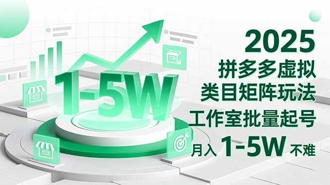 2025 拼多多虚拟类目矩阵玩法,工作室批量起号,月入 1-5W 不难-识享社