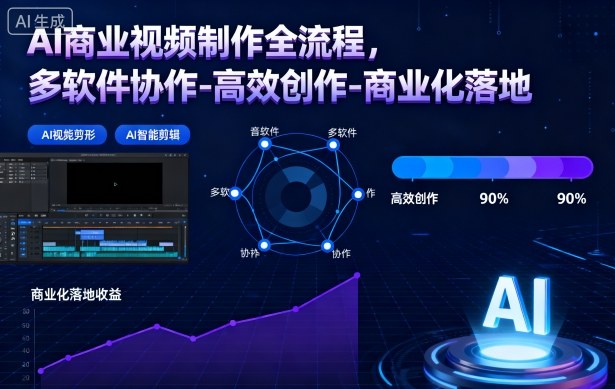 AI商业视频制作全流程,多软件协作-高效创作-商业化落地-识享社