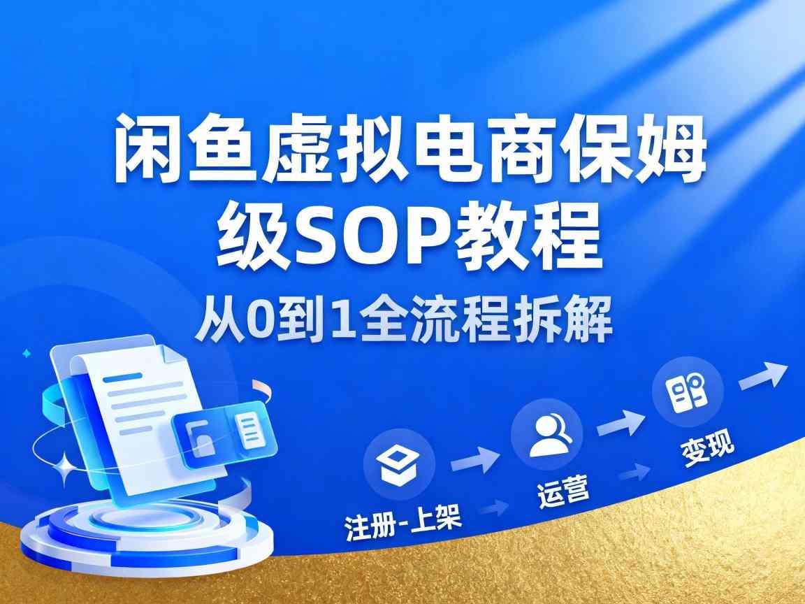 闲鱼虚拟电商,月入轻松过1W,保姆级SOP教程-识享社