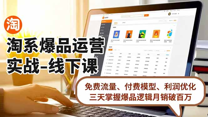 淘系爆品运营实战-线下课，免费流量、付费模型、利润优化，三天掌握爆品逻辑月销破百万-识享社