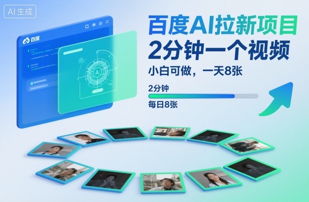 百度AI拉新项目,2分钟一个视频,小白可做,一天8张【附案例+保姆级教程】-识享社