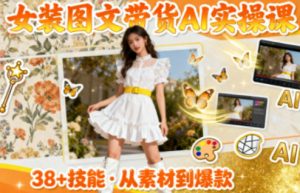女装图文带货的AI实操课,覆盖38个实用技能,快速提升素材制作效率-识享社