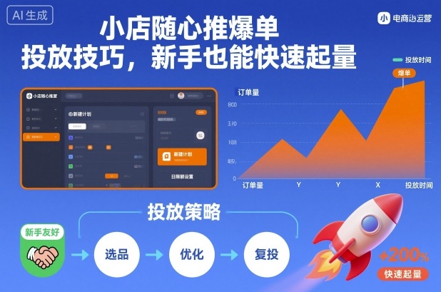 小店随心推爆单投放技巧,新手也能快速起量-识享社