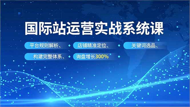 国际站运营实战系统课,平台规则解析、店铺精准定位、关键词选品,构建完整体系询盘增长300%-识享社