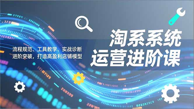 淘系系统运营进阶课2.0,流程规范、工具教学、实战诊断,进阶突破,打造高盈利店铺模型-识享社