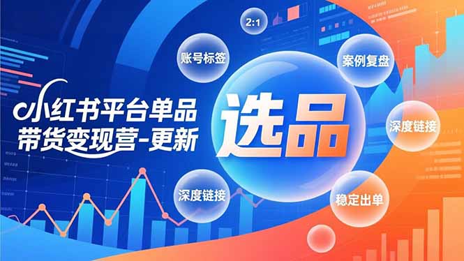 小红书平台单品带货变现营-更新，极致选品、账号标签、案例复盘，深度链接，快速启动稳定出单-识享社