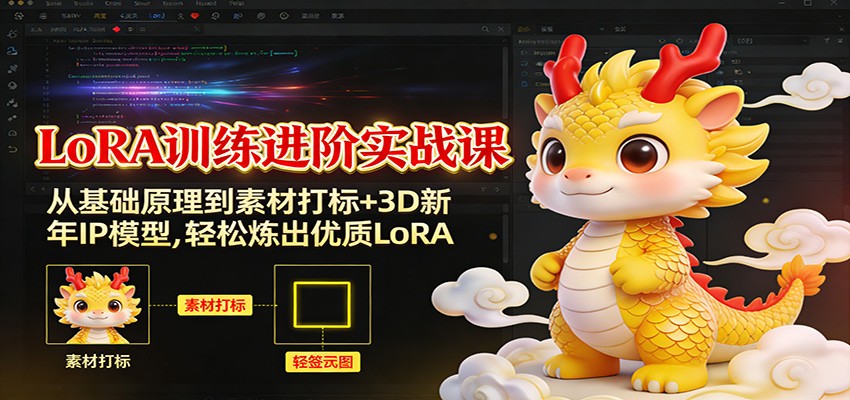 图片[1]-LoRA训练进阶实战课：从基础原理到素材打标+3D新年IP模型，轻松炼出优质LoRA-识享社