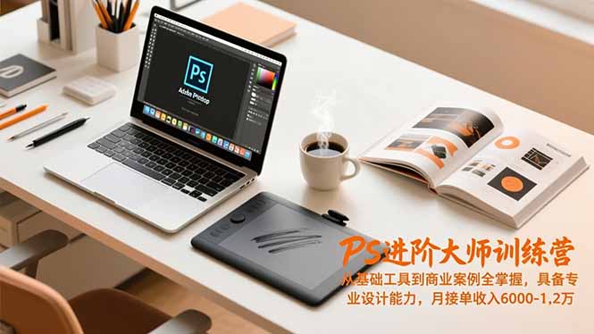 PS进阶大师训练营,从基础工具到商业案例全掌握,具备专业设计能力,月接单收入6000-1.2万-识享社