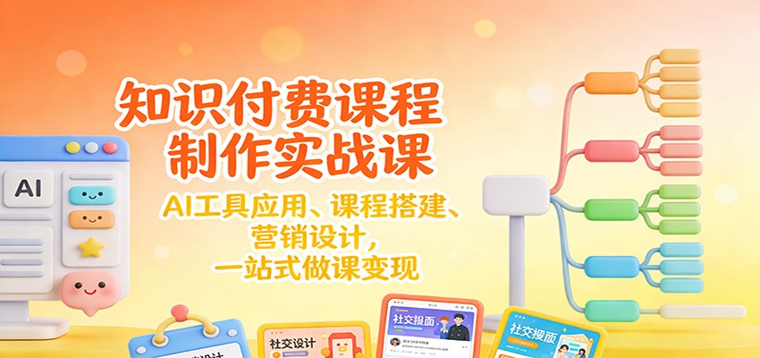 图片[1]-知识付费课程制作实战课：AI工具应用 、课程搭建、营销设计，一站式做课变现-识享社