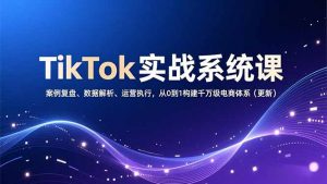 TikTok实战系统课,案例复盘、数据解析、运营执行,从0到1构建千万级电商体系(更新-识享社