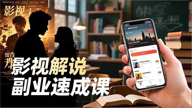 Tk影视解说副业速成课，软件安装、全流程实操、爆款预设，新手两周变现-识享社