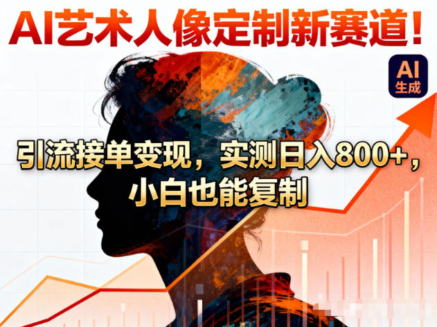 AI艺术人像定制新赛道！引流接单变现，实测日入8张+，小白也能复制-识享社