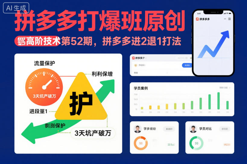 拼多多打爆班原创高阶技术第52期，拼多多进2退1打法-识享社