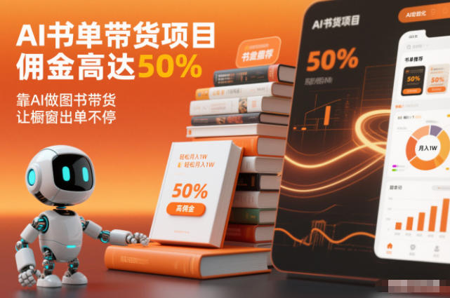 AI书单带货项目，佣金高达50%，靠AI做图书带货，让橱窗出单不停，轻松月入1W-识享社