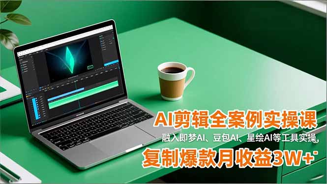 AI剪辑全案例实操课,融入即梦AI、豆包AI、星绘AI等工具实操,复制爆款月收益3W+-识享社